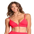 Maaji Womens Cherry Red Parade Long Line Triangle Bikini Top, Bright Red, Medium US