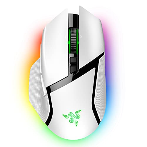 Razer Basilisk V3 Pro Wireless Gaming Mouse: HyperScroll Tilt Wheel - 30K DPI Optical Sensor - Gen-3 Optical Switches - 13-Zone Chroma RGB - 13 Programmable Controls - 3 Connection Modes - White