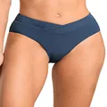 Maaji Womens Mid Rise Cheeky Cut Bikini Bottoms, Blue, Small US