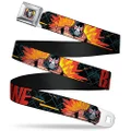 Buckle-Down Seatbelt Buckle Belt, Bane Pose, Explosion Bat Signal and Chanlink Black/Grey/Red, Youth, 20 to 36 Inches Length, 1.0 Inch Wide