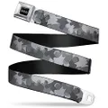 Buckle-Down Seatbelt Buckle Belt, Bat Signal Stacked Black/Grey, X-Large, 32 to 52 Inches Length, 1.5 Inch Wide