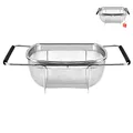 Home Stainless Steel Sink Basket with Extensible Handle, 29 cm x 19 cm x 9 cm Size