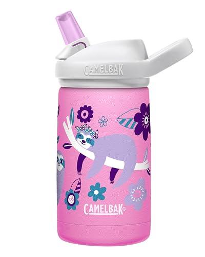 CamelBak Eddy+ Kid's Vacuum Insulated Stainless Steel Water Bottle, 350 ml Capacity, Flowerchild Sloth