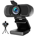 Hrayzan Webcam 1080p, Webcam with Microphone, USB Web Camera 110°Wide View, Plug and Play Computer Camera, Laptop Desktop Webcam for Conferencing Recording,Webcam Tripod and Privacy Cover Include