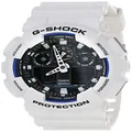 CASIO Men's G-Shock Analog and Digital Watch, Black/White Dial, White Band