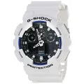 CASIO Men's G-Shock Analog and Digital Watch, Black/White Dial, White Band