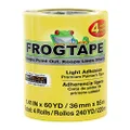FrogTape Delicate Surface Painter's Tape with PaintBlock, 1.41 Inch x 60 Yards, 4-Pack, Yellow (240662)