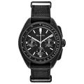 Bulova Men's Archive Series Lunar Pilot 6-Hand Chronograph Precisionist Black Ion-Plated Stainless Steel, Black NATO Strap and Sapphire Crystal Style: 98A186, Black, Chronograph