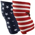 Harbinger Red Line 78-Inch Knee Wraps for Weightlifting (Pair), Flag