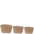 CT Decor Set of 3 Water Hyacinth Natural Oval Storage Baskets
