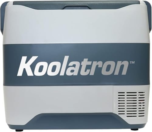 Koolatron 50L Portable Car Refrigerator Freezer with Bluetooth Controls, 12V DC/220V AC Cords Included, Compressor Cooling with Range -22 to 10°C, Travel, Bar, Camping Fridge (Grey)
