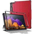 Poetic Explorer for Samsung Galaxy Tab S7 Plus Tablet Case, 12.4 inch SM-T970/T975/T976, Full Body Triple Layers Tough 360 Degree Stand Folio Smart Cover with S Pen Holder, Red