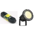 HPM 12V 1.3mm² Standard Duty Garden Lighting Cable 20m + Tuli 12V 4.5W LED Garden Pond Spotlight Black