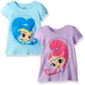 Freeze Children's Apparel Nickelodeon Toddler Girls' Shimmer and Shine 2 Pack Short Sleeve T-Shirt, Light Blue/Lilac, 2T