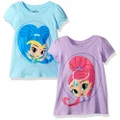 Nickelodeon Toddler Girls' Shimmer and Shine 2 Pack Short Sleeve T-Shirt, Light Blue/Lilac, 2T