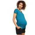 Motherhood Maternity Women's Secret Fit Belly Poplin Shorts, Black, Small US