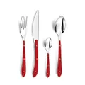 Amefa Bistro Stainless Steel Cutlery 24-Pieces Set, Red