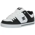 DC Men's Pure Casual Low Top Skate Shoe, Black/White/Black, 9 US