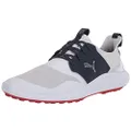 PUMA Men's Ignite Nxt Lace Golf Shoe, White-Silver-peacoat, US 11