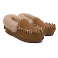 Yellow Earth Adults Traditional Moccasin Ugg Slipper, Chestnut, US M13/W14