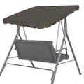 BenefitUSA Canopy ONLY 73"x52" Outdoor Patio Swing Canopy Replacement Porch Top Cover for Seat Furniture (Taupe)