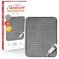 Sunbeam Multipurpose Electric Heating Pad XL |38x50cm, Wide Coverage, 5 Heat Settings to Soothe Muscles, Fast Heat-Up, Consistent Temperature, Soft Washable Fabric, Wellness Product, Grey (HPM5100)