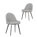 Simplife Dane Boucle Fabric Dining Chair 2-Pieces Set, Grey