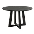 Simplife Sloan Round Timber Dining Table, 120 cm Diameter, Black