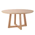 Simplife Sloan Natural Timber Dining Table, 150 cm Diameter, Light Timber
