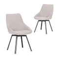 Simplife Nemo Swivel Waterproof Fabric Dining Chair 2-Pieces Set, Light Grey