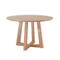 Simplife Sloan Natural Timber Dining Table, 120 cm Diameter, Light Timber