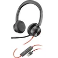 Poly Blackwire 8225-M USB-A Stereo Wired Headset, Black