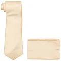 Stacy Adams Men's Satin solid Tie Set, Ivory, One size