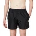 Adidas Men's Short-Length Solid Swim Shorts, Black, Small