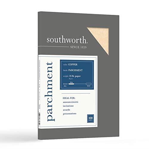 Southworth Parchment Specialty Paper, 8.5:" x 11", 24 lb/90 GSM, Copper, 100 Sheets - Packaging May Vary (P994CK)