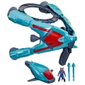 Marvel Guardians of The Galaxy Vol. 3 Galactic Spaceship, Rocket Action Figure with Vehicle and Blaster Accessory, Superhero Toys for Kids