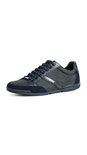 HUGO BOSS Men's Saturn Profile Low Top Sneaker, Dark Blue, 11