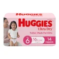 Huggies Ultra Dry Nappies Girls Size 6 (16kg+) 14 Count