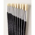 Renoir Hog Hair Round Brush, Size 8 Paint Brush Round Pointed Tip Paintbrushes Hog Hair Artist Acrylic Paint Brushes for Acrylic Oil Watercolor, Face, & Rock Painting