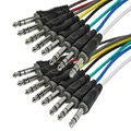 Monoprice 601191 8-Channel 1/4 Inch TRS Male to 1/4 Inch TRS Male Snake 26AWG Cable C/D - 1 Meter (3 Feet) with 8 Balanced Mono/Unbalanced Stereo Lines