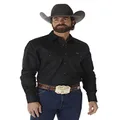 Wrangler Men's Cowboy Cut Work Western Long Sleeve Shirt, Black, 2X Tall