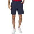 Nautica Men's Classic Fit Flat Front Stretch Solid Chino Deck Short, True Navy, 42