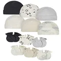 Onesies Brand Unisex Baby 12-Piece Cap and Mitten Set, Sayings Board, 0-6 Months, Grey Neutral, 0-6 Months