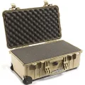 PELI 1510 Carry-On Transport Case, IP67 Watertight and Dustproof, 52L Capacity, Made in Germany, with Customisable Foam Insert, Desert Tan