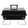 George Foreman On-The-Go Portable Charcoal BBQ, Sturdy Foldable Legs, Convenient Handle, Lightweight, Camping, Black, Charcoal Barbecue, GFPTBBQ1003B