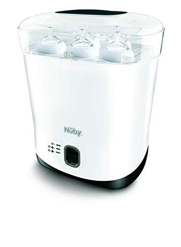 Nuby Baby Bottle Steriliser and Dryer, Electric Steam Steriliser, White, Kills 99.9% of Germs