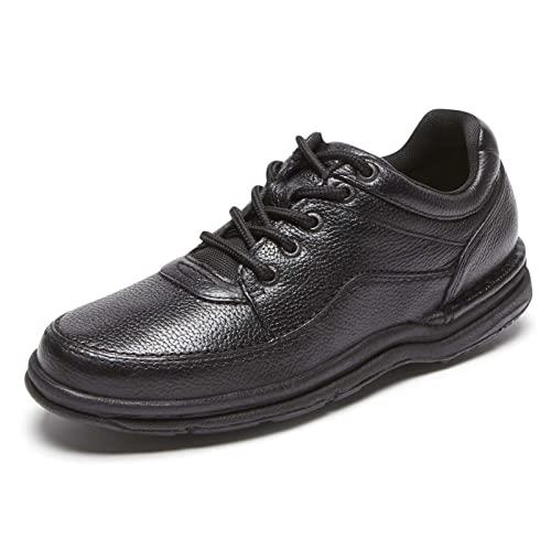 Rockport Men's World Tour Classic Walking Shoe, Black Tumbled Leather, US 8
