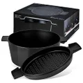 Stanley Rogers New Cast Iron French Oven, Onyx, 28 cm, 6.5 Litre Capacity