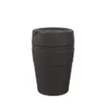 KeepCup Traveller Reusable Travel Mug - Vacuum Insulated Cup with Leakproof Sipper Lid | 12oz/340ml - Black