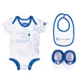 Champion Unisex Kids Infant 3-Piece Box Includes Body Suit Baby and Toddler T-Shirt Set, Tiedye-Blue 423, 0-6 Months US